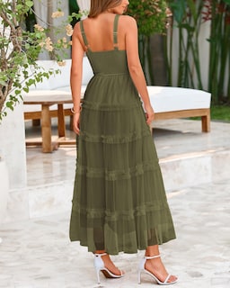 Foto 5 | Foto 5 | Vestido Largo Prettygarden Tul con Volantes sin Mangas para Mujer - Venta Internacional