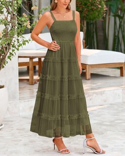 Foto 7 | Foto 7 | Vestido Largo Prettygarden Tul con Volantes sin Mangas para Mujer - Venta Internacional