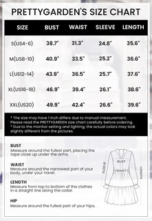 Foto 6 | Foto 6 | Vestido Prettygarden Para Mujer, Primavera 2025, Manga Larga, Cuello En V - Venta Internacional.