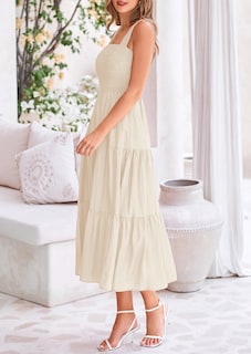 Foto 5 | Foto 5 | Vestido Prettygarden Para Mujer, A Media Pierna, Color Albaricoque, De Verano - Venta Internacional.