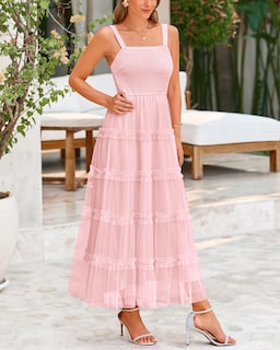 Foto 7 | Foto 7 | Vestido Prettygarden de Verano sin Mangas Tul con Volantes para Mujer - Venta Internacional
