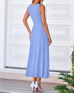 Foto 3 | Foto 3 | Vestido Btfbm Para Mujer, Midi, Ajustado, Sin Mangas, De Punto Acanalado - Venta Internacional.