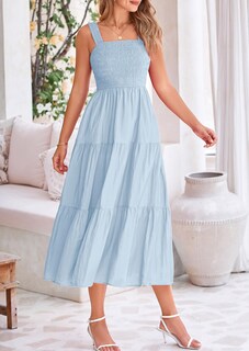 Foto 4 | Foto 4 | Vestido Prettygarden Para Mujer, A Media Pierna, De Verano, Azul Claro, Xxl - Venta Internacional.