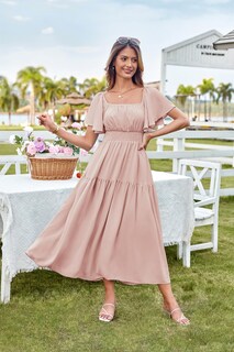Foto 2 | Foto 2 | Vestido Grace Karin Para Mujer, Manga Corta, Corte En A, Rosa - Venta Internacional.