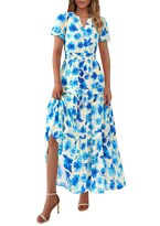 Vestido Largo Prettygarden Para Mujer, Verano 2025, Con Cuello En V, Estampado Floral - Venta Internacional.