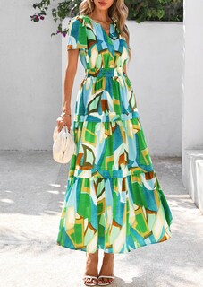 Foto 3 | Foto 3 | Vestido Largo Prettygarden Para Mujer, Verano 2025, Estilo Bohemio, Floral, Verde - Venta Internacional.