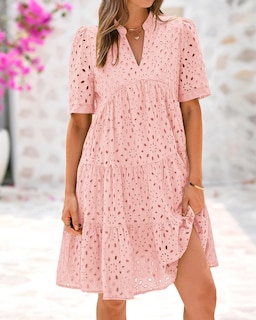 Foto 4 | Foto 4 | Vestido Casual Btfbm Para Mujer, Bohemio, Verano, Cuello En V, Manga Corta - Venta Internacional.