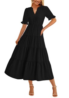 Foto 1 | Foto 1 | Vestido Midi Prettygarden Para Mujer, Casual, Verano 2025, Negro - Venta Internacional.