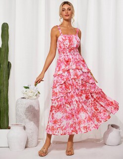 Foto 2 | Foto 2 | Vestido Grace Karin, Floral, Para Invitada A La Boda, Bohemio, Maxi Rosa, Xxl - Venta Internacional.