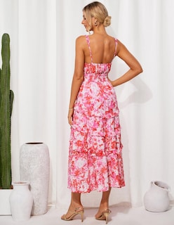 Foto 3 | Foto 3 | Vestido Grace Karin, Floral, Para Invitada A La Boda, Bohemio, Maxi Rosa, Xxl - Venta Internacional.