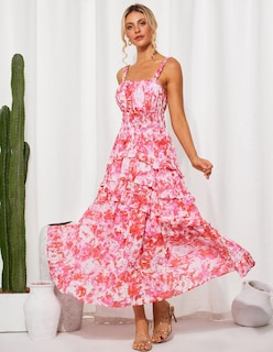 Foto 5 | Foto 5 | Vestido Grace Karin, Floral, Para Invitada A La Boda, Bohemio, Maxi Rosa, Xxl - Venta Internacional.