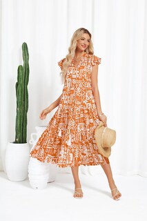 Foto 2 | Foto 2 | Vestido Midi Grace Karin Con Estampado Floral En A Y Cintura Alta Para Mujer - Venta Internacional.