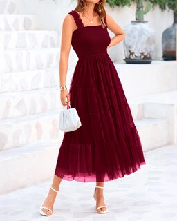 Foto 4 | Foto 4 | Vestido Btfbm Para Mujer De Verano 2025, Sin Mangas, Cuello Cuadrado, Midi - Venta Internacional.