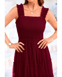 Foto 5 | Foto 5 | Vestido Btfbm Para Mujer De Verano 2025, Sin Mangas, Cuello Cuadrado, Midi - Venta Internacional.