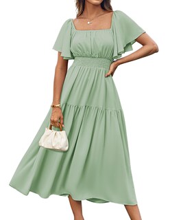Foto 1 | Foto 1 | Vestido Grace Karin De Verano Con Cuello Cuadrado Y Manga Corta Verde Xxl - Venta Internacional.