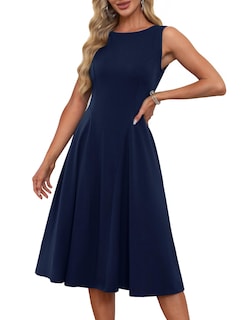 Foto 1 | Foto 1 | Vestido Grace Karin Para Mujer 2025, Cóctel De Verano, Línea A, Azul Marino, Talla M - Venta Internacional.