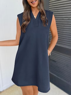 Foto 3 | Foto 3 | Vestido Merokeety 2025 De Verano De Manga Corta Con Cuello En V Azul Marino Para Mujer - Venta Internacional.
