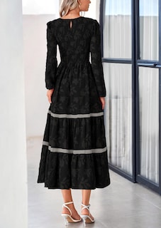 Foto 2 | Foto 2 | Vestido Midi Prettygarden De Manga Larga Con Estampado Floral Fruncido Para Mujer - Venta Internacional.