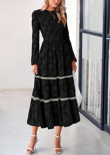 Foto 3 | Foto 3 | Vestido Midi Prettygarden De Manga Larga Con Estampado Floral Fruncido Para Mujer - Venta Internacional.