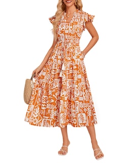 Foto 1 | Foto 1 | Vestido Midi Grace Karin Con Estampado Floral En A Y Cintura Alta Para Mujer - Venta Internacional.