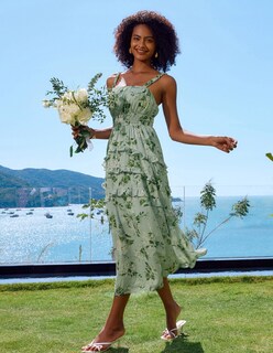 Foto 5 | Foto 5 | Vestido Largo Grace Karin Elegante Con Estampado Floral Escalonado Verde L Para Mujer - Venta Internacional.