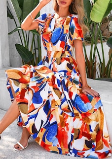 Foto 5 | Foto 5 | Vestido Largo Prettygarden Para Mujer, Verano 2025, Azul Bohemio, Talla L - Venta Internacional.