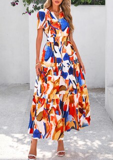 Foto 7 | Foto 7 | Vestido Largo Prettygarden Para Mujer, Verano 2025, Azul Bohemio, Talla L - Venta Internacional.
