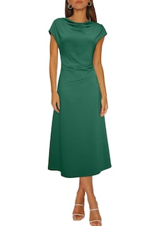 Foto 1 | Foto 1 | Vestido Formal Happy Sailed Con Cuello Vuelto Y Manga Corta Para Mujer - Venta Internacional.