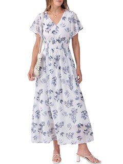 Foto 1 | Foto 1 | Vestido Largo Anrabess Con Estampado Floral Y Cuello En V De Chifón Para Mujer - Venta Internacional.