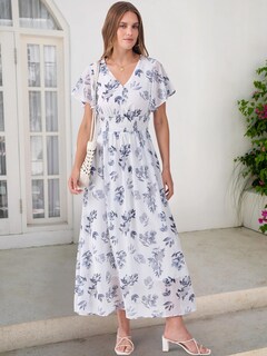 Foto 6 | Foto 6 | Vestido Largo Anrabess Con Estampado Floral Y Cuello En V De Chifón Para Mujer - Venta Internacional.