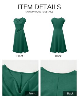 Foto 7 | Foto 7 | Vestido Happy Sailed Verde Oscuro Con Cuello Vuelto Y Manga Corta Para Mujer - Venta Internacional.
