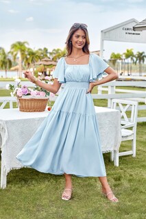 Foto 2 | Foto 2 | Vestido Grace Karin Casual De Verano Con Cuello Cuadrado Y Manga Con Volantes - Venta Internacional.