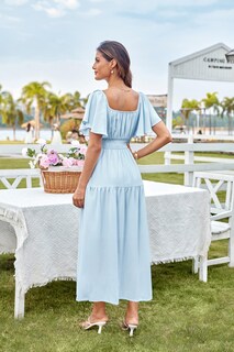 Foto 3 | Foto 3 | Vestido Grace Karin Casual De Verano Con Cuello Cuadrado Y Manga Con Volantes - Venta Internacional.