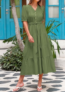 Foto 7 | Foto 7 | Vestido Midi Prettygarden Para Mujer, Verano 2025, Cuello En V Con Bolsillos - Venta Internacional.