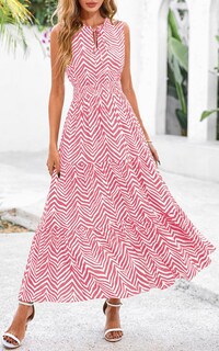 Foto 7 | Foto 7 | Vestido Prettygarden Para Mujer Con Cordón Y Cuello En V Maxi Rosa Xxl - Venta Internacional.