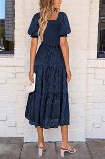 Foto 2 | Foto 2 | Vestido Midi Prettygarden Para Mujer, Verano 2025, Floral, Azul Oscuro - Venta Internacional.