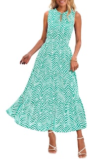 Foto 1 | Foto 1 | Vestido Prettygarden Sin Mangas Con Cuello En V Para Invitados De Boda, Color Verde Xl - Venta Internacional.