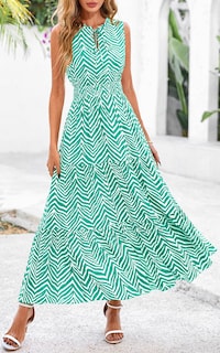 Foto 7 | Foto 7 | Vestido Prettygarden Sin Mangas Con Cuello En V Para Invitados De Boda, Color Verde Xl - Venta Internacional.