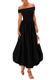Foto 1 | Foto 1 | Vestido Prettygarden De Verano Para Mujer Con Hombros Descubiertos, Negro, Línea A - Venta Internacional.