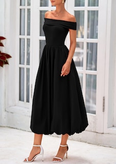 Foto 7 | Foto 7 | Vestido Prettygarden De Verano Para Mujer Con Hombros Descubiertos, Negro, Línea A - Venta Internacional.