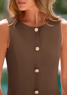Foto 5 | Foto 5 | Vestido De Trabajo Prettygarden 2025 Primavera Sin Mangas Botón Marrón M - Venta Internacional.