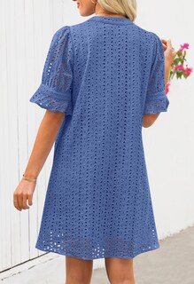 Foto 4 | Foto 4 | Minivestido Merokeety 2025 De Verano De Manga Corta Con Cuello En V Para Mujer - Venta Internacional.