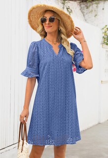 Foto 5 | Foto 5 | Minivestido Merokeety 2025 De Verano De Manga Corta Con Cuello En V Para Mujer - Venta Internacional.
