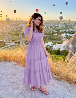 Foto 5 | Foto 5 | Vestido Zesica Casual De Verano A Media Pierna Para Mujer, Color Morado, Talla M - Venta Internacional.