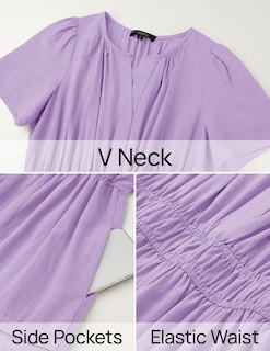 Foto 6 | Foto 6 | Vestido Zesica Casual De Verano A Media Pierna Para Mujer, Color Morado, Talla M - Venta Internacional.