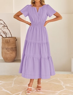Foto 7 | Foto 7 | Vestido Zesica Casual De Verano A Media Pierna Para Mujer, Color Morado, Talla M - Venta Internacional.