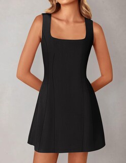 Foto 2 | Foto 2 | Vestido Zesica 2025, Verano, Sin Mangas, Sin Mangas, Línea A, Acampanado, Negro S - Venta Internacional.