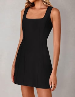Foto 3 | Foto 3 | Vestido Zesica 2025, Verano, Sin Mangas, Sin Mangas, Línea A, Acampanado, Negro S - Venta Internacional.