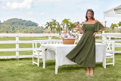 Foto 5 | Foto 5 | Vestido Largo Grace Karin Para Mujer, Casual, De Verano, Verde Militar - Venta Internacional.