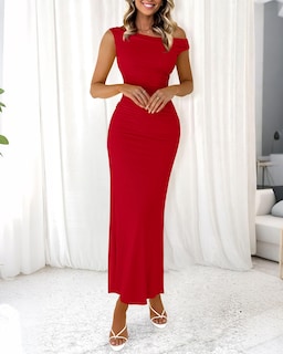 Foto 7 | Foto 7 | Vestido Largo Btfbm De Verano Con Un Solo Hombro Y Abertura Fruncida De Malla Para Mujer - Venta Internacional.